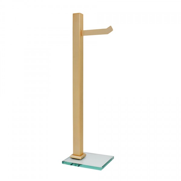 KIT PAPELEIRA DE CHÃO E PORTA TOALHA DE BANCADA LINHA OURO FOSCO