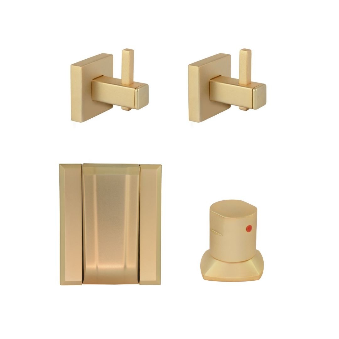 KIT DE ACESSÓRIOS PARA BANHEIRO OURO FOSCO