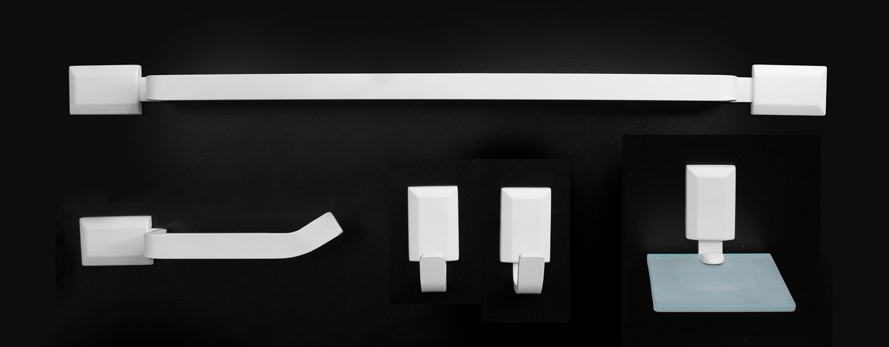 KIT DE ACESSÓRIOS PARA BANHEIRO 5 PEÇAS CLASSIC WHITE