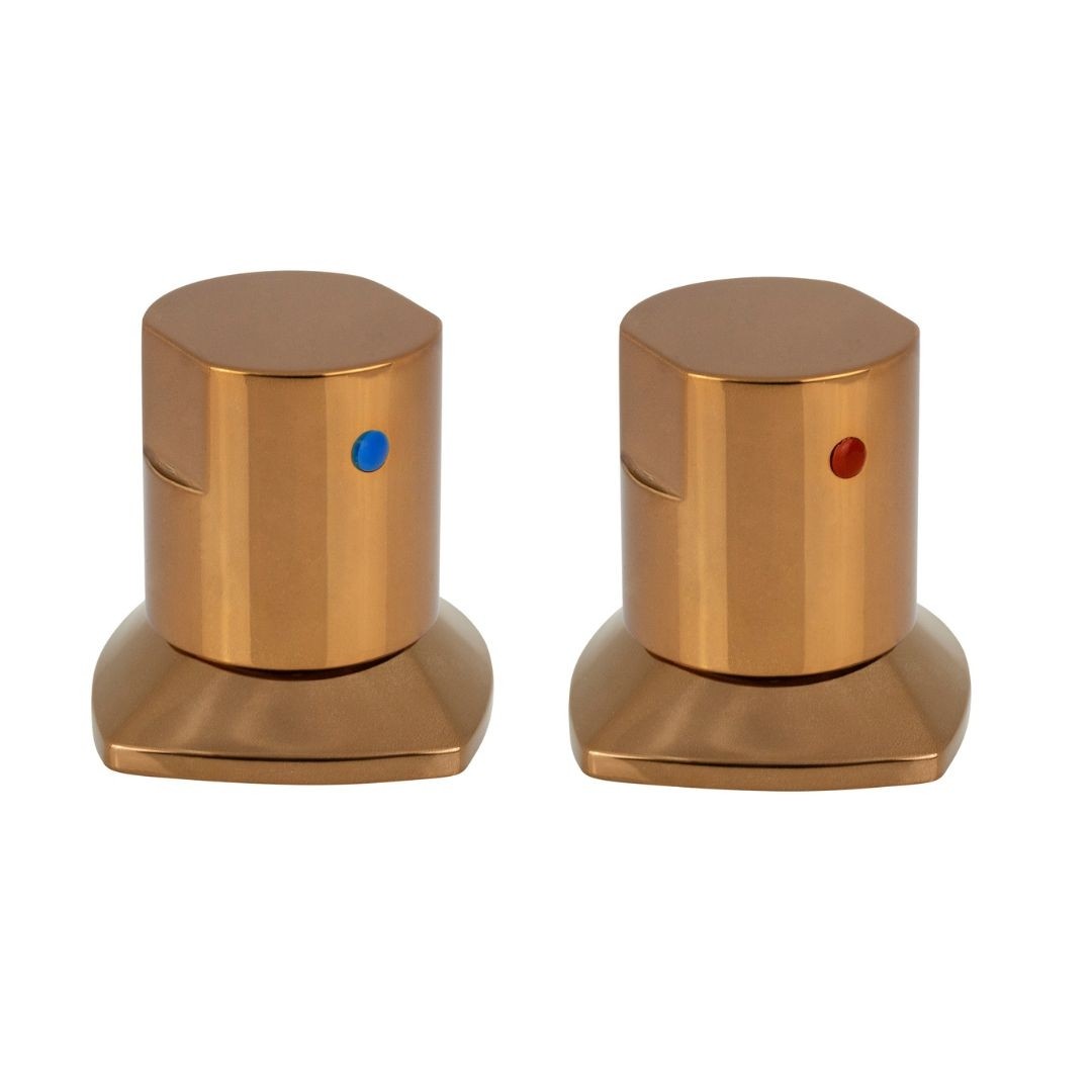 KIT 2 ACABAMENTOS PARA REGISTRO C44 ÁGUA QUENTE/FRIA ROSE GOLD