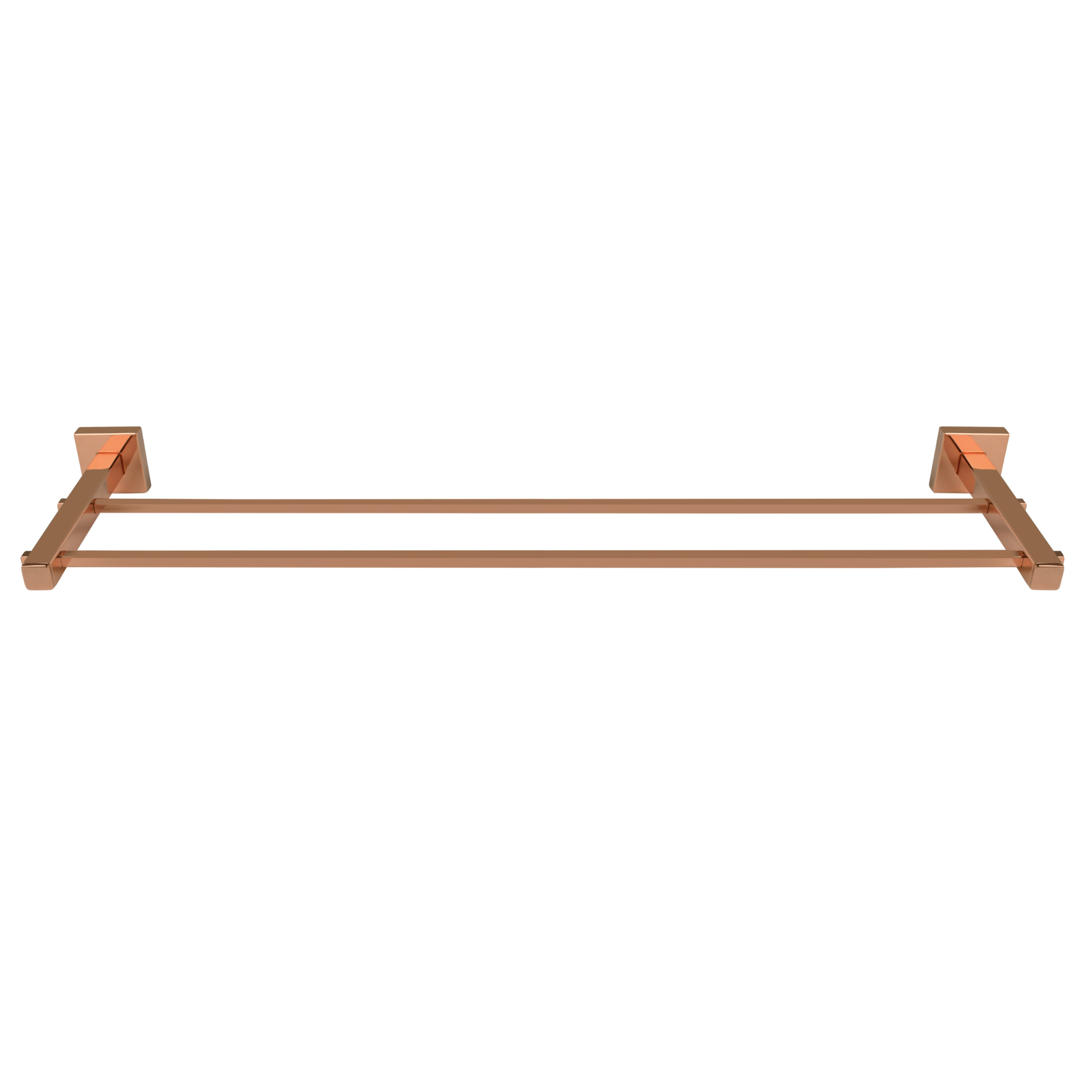 PORTA TOALHA DE BANHO DUPLO 62CM ROSE GOLD - LINHA SQUARE