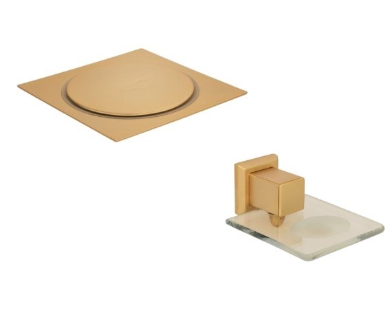 KIT DE ACESSÓRIOS PARA BANHEIRO LINHA OURO FOSCO