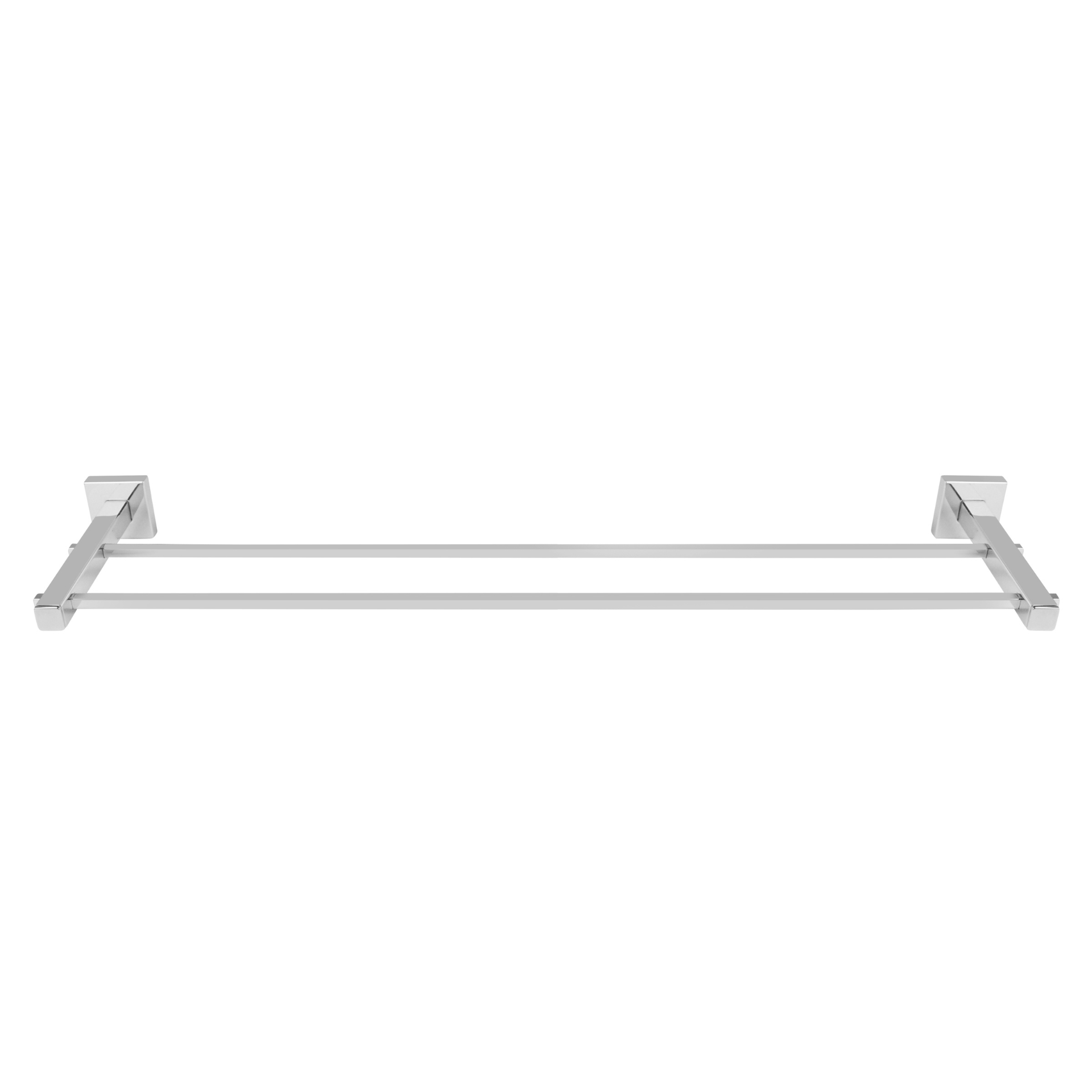 PORTA TOALHA DE BANHO DUPLO 62CM CROMADO - LINHA SQUARE