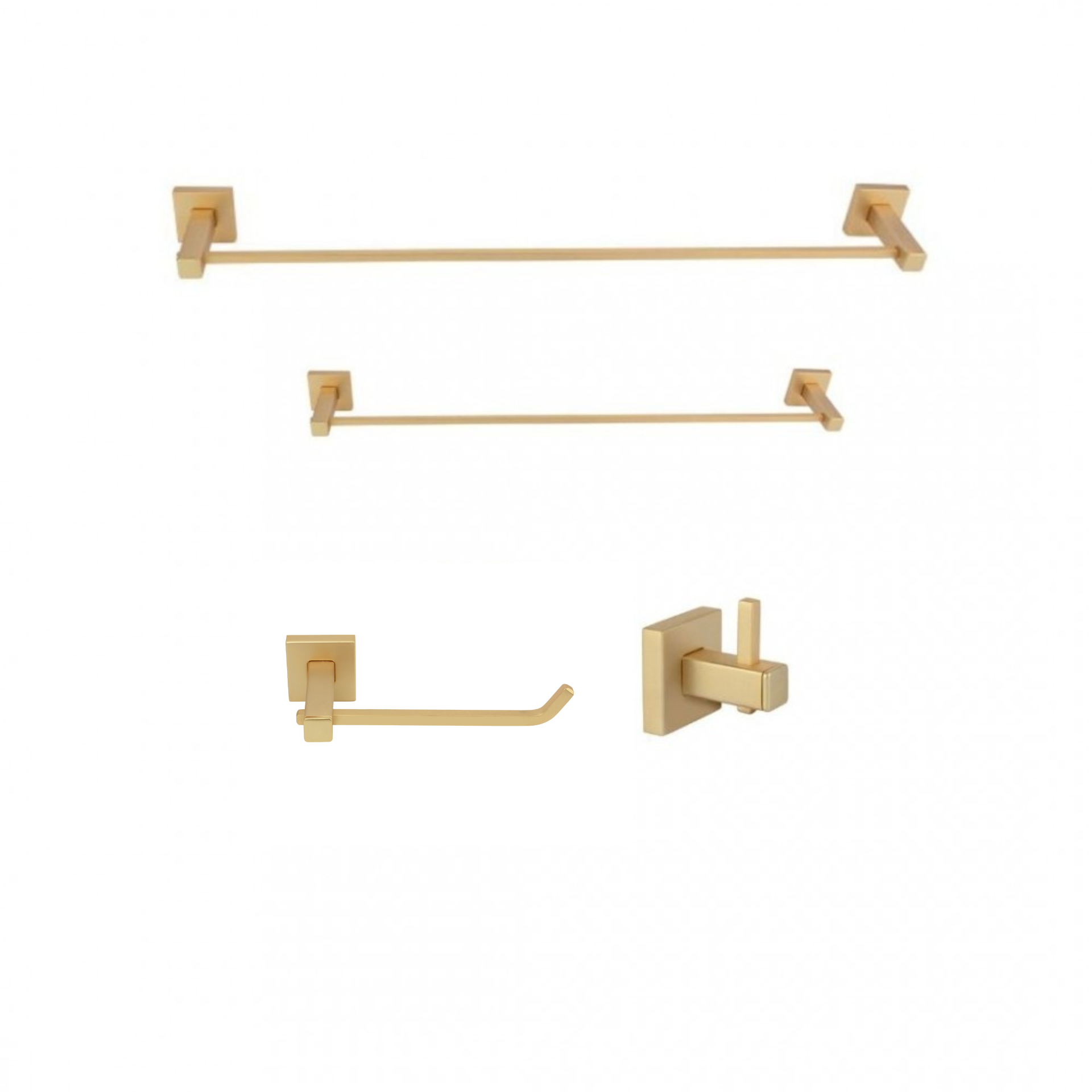 KIT DE ACESSÓRIOS PARA BANHEIRO SQUARE OURO FOSCO