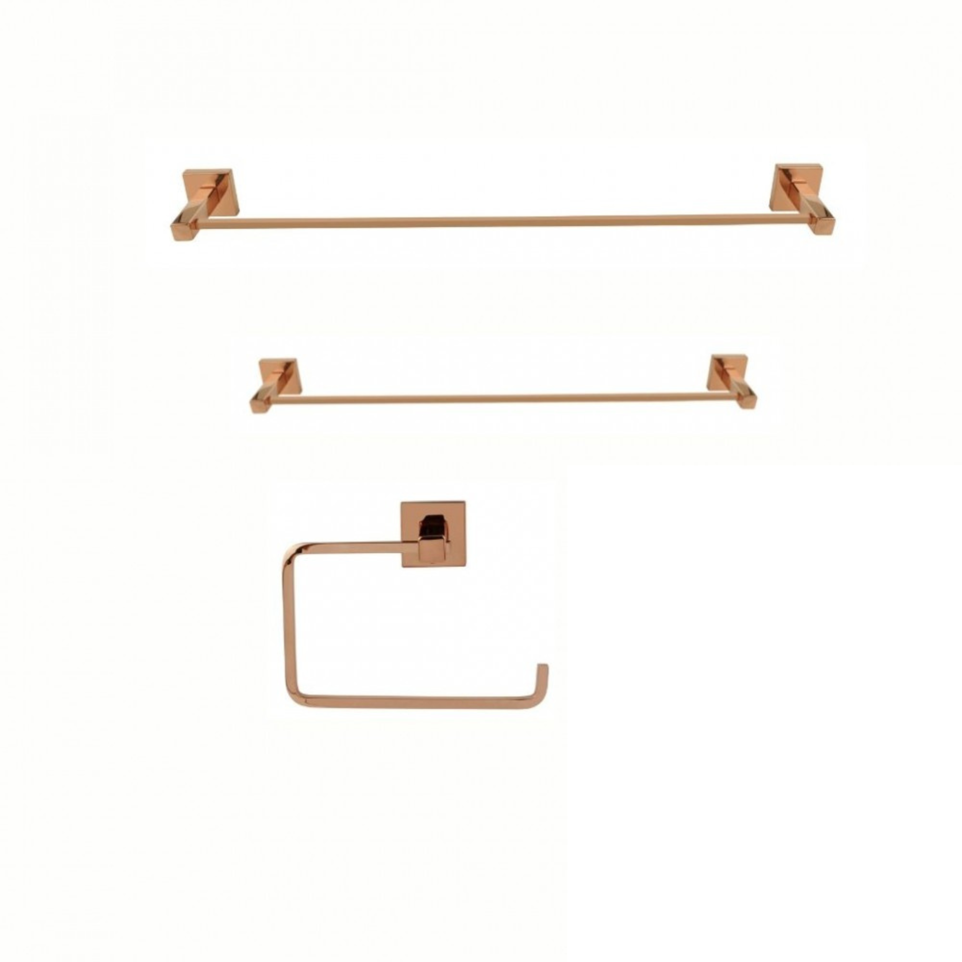 KIT DE ACESSÓRIOS PARA BANHEIRO SQUARE ROSE GOLD