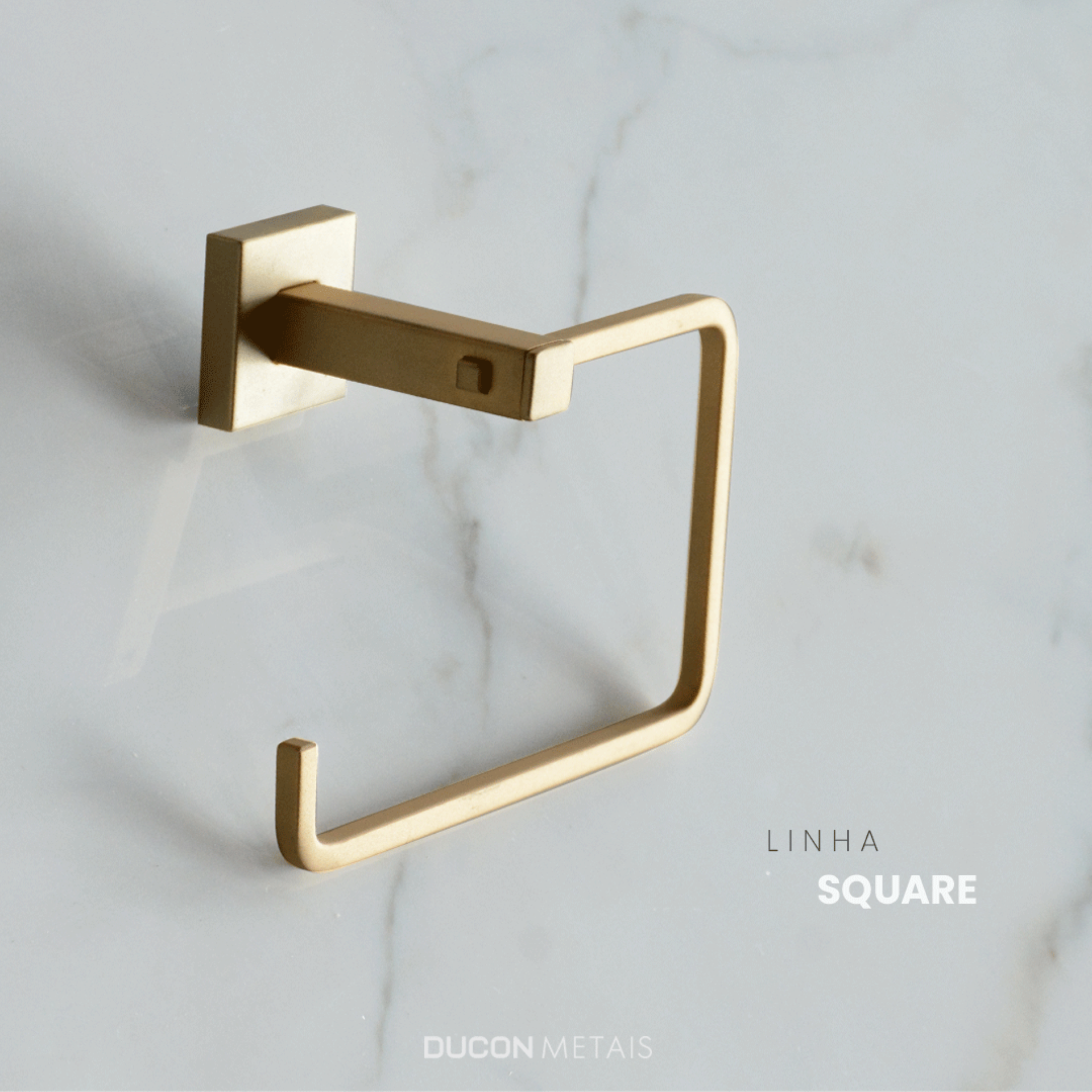 PORTA PAPEL HIGIÊNICO SQUARE OURO FOSCO