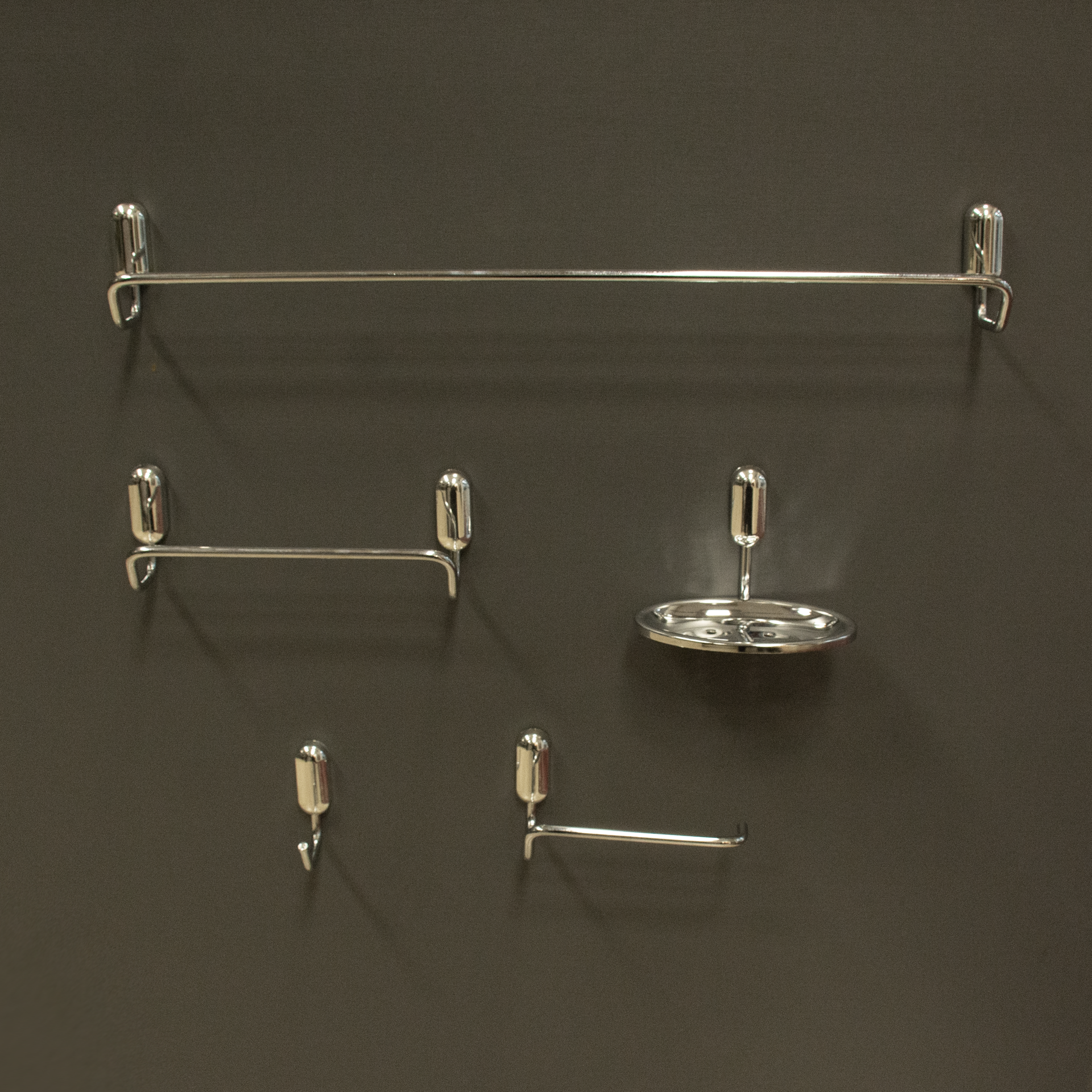 KIT DE ACESSÓRIOS PARA BANHEIRO 5 PEÇAS CROMADO