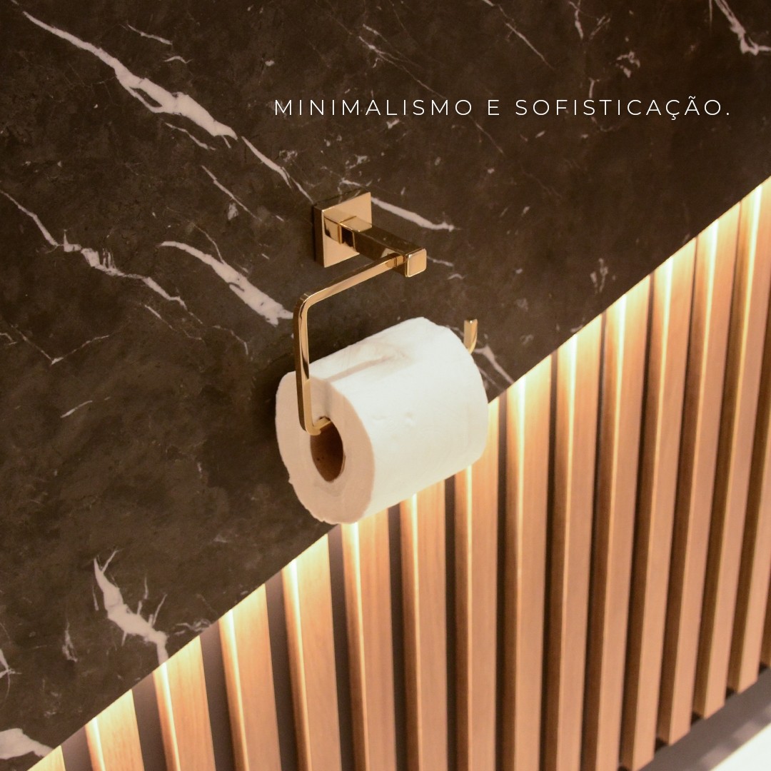 PORTA PAPEL HIGIÊNICO SQUARE GOLD