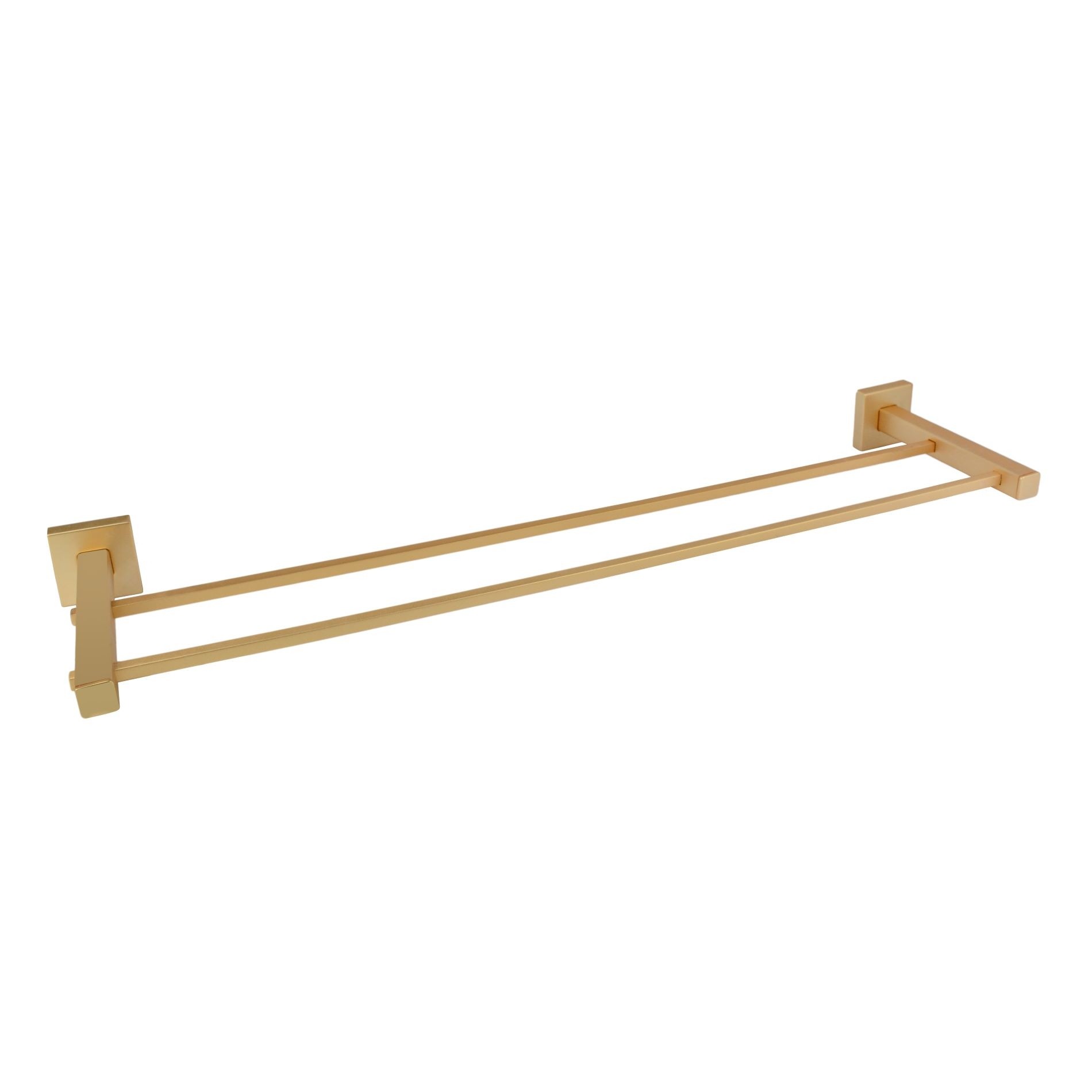 PORTA TOALHA DE BANHO DUPLO 51CM SQUARE OURO FOSCO