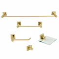 KIT DE ACESSÓRIOS PARA BANHEIRO 5 PEÇAS SQUARE GOLD