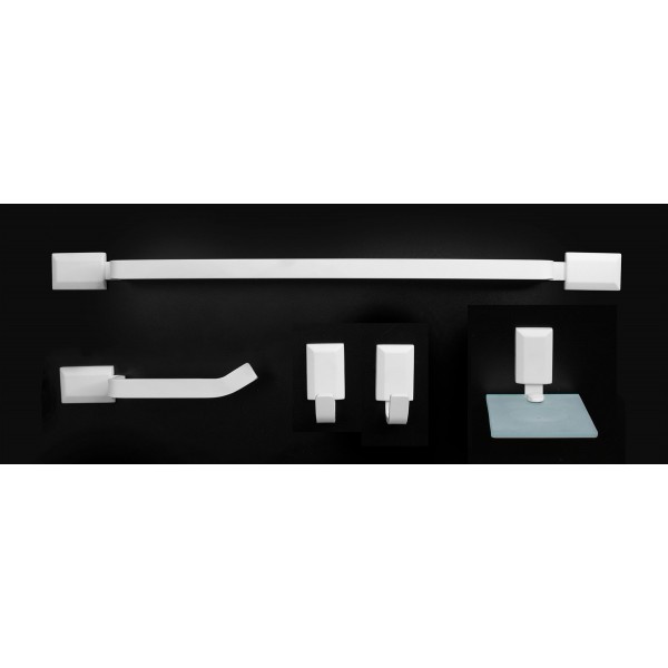 KIT DE ACESSÓRIOS PARA BANHEIRO 5 PEÇAS CLASSIC WHITE