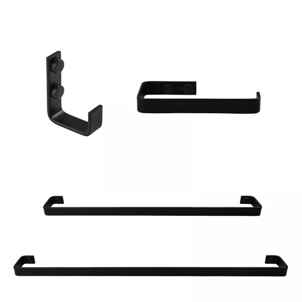KIT DE ACESSÓRIOS PARA BANHEIRO 4 PEÇAS CONCEPT BLACK