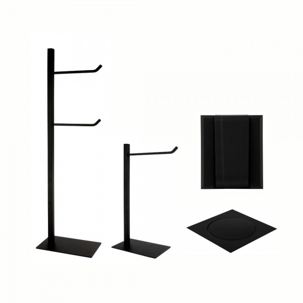 KIT DE ACESSÓRIOS PARA BANHEIRO SQUARE BLACK