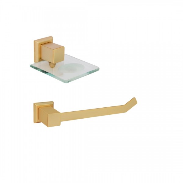 KIT DE ACESSÓRIOS PARA BANHEIRO LINHA OURO FOSCO