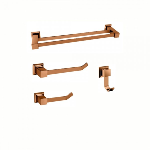 KIT DE ACESSÓRIOS PARA BANHEIRO ROSE GOLD