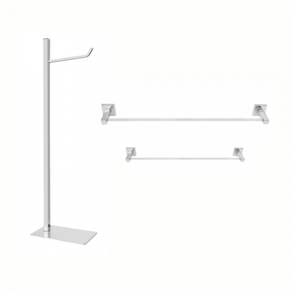 KIT DE ACESSÓRIOS PARA BANHEIRO SQUARE CROMADO