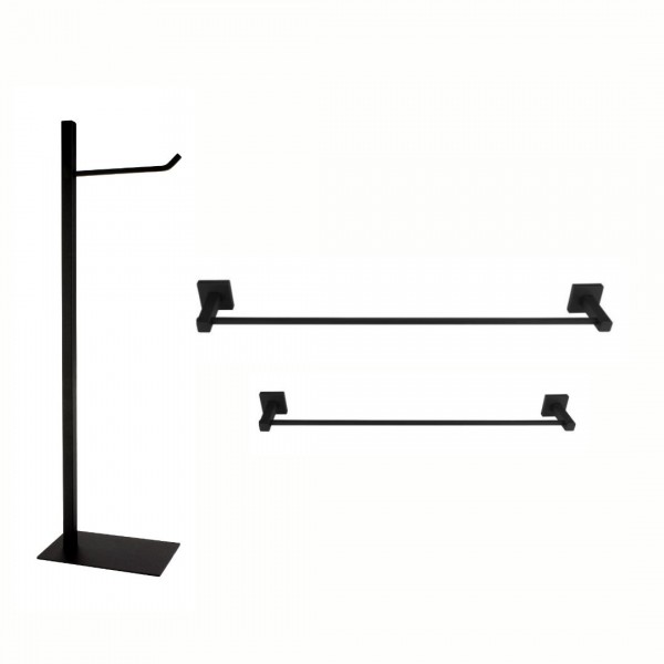 KIT DE ACESSÓRIOS PARA BANHEIRO SQUARE BLACK