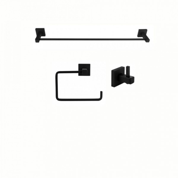 KIT DE ACESSÓRIOS PARA BANHEIRO SQUARE BLACK