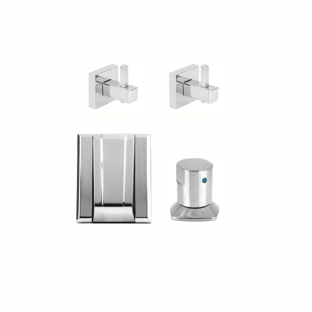 KIT DE ACESSÓRIOS PARA BANHEIRO SQUARE CROMADO