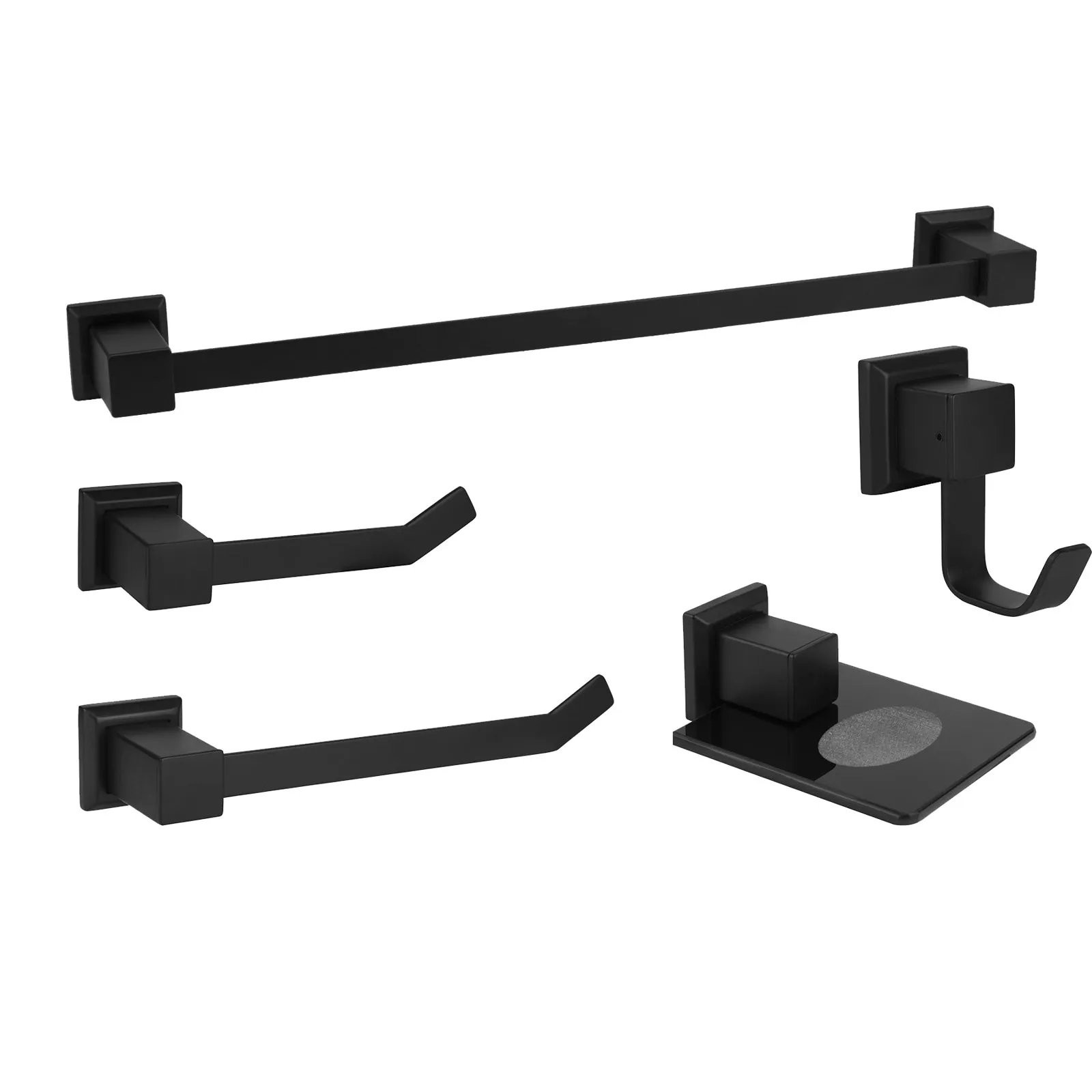 KIT DE ACESSÓRIOS PARA BANHEIRO 5 PEÇAS BLACK