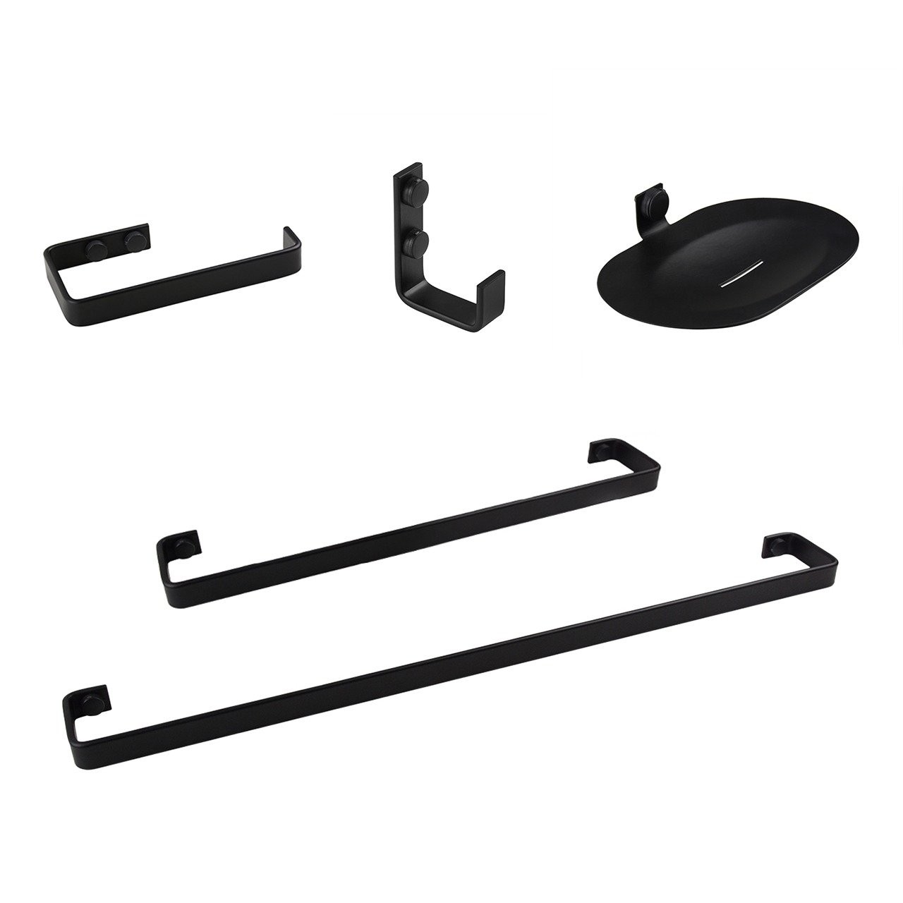 KIT DE ACESSÓRIOS PARA BANHEIRO 5 PEÇAS CONCEPT BLACK