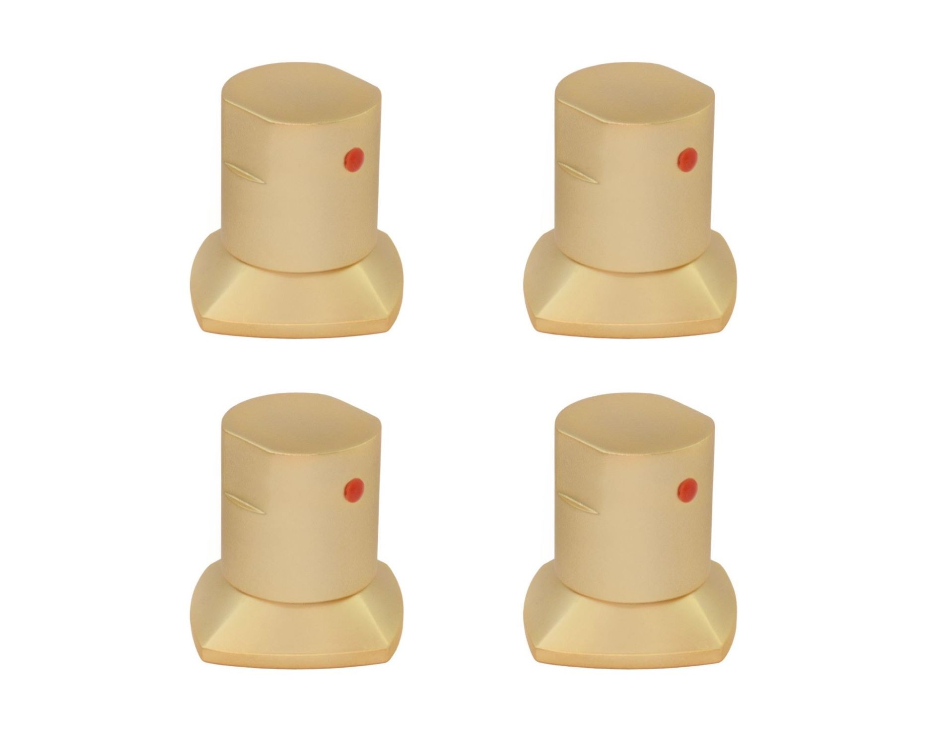 KIT 4 ACABAMENTOS PARA REGISTRO C44 ÁGUA QUENTE/FRIA OURO FOSCO