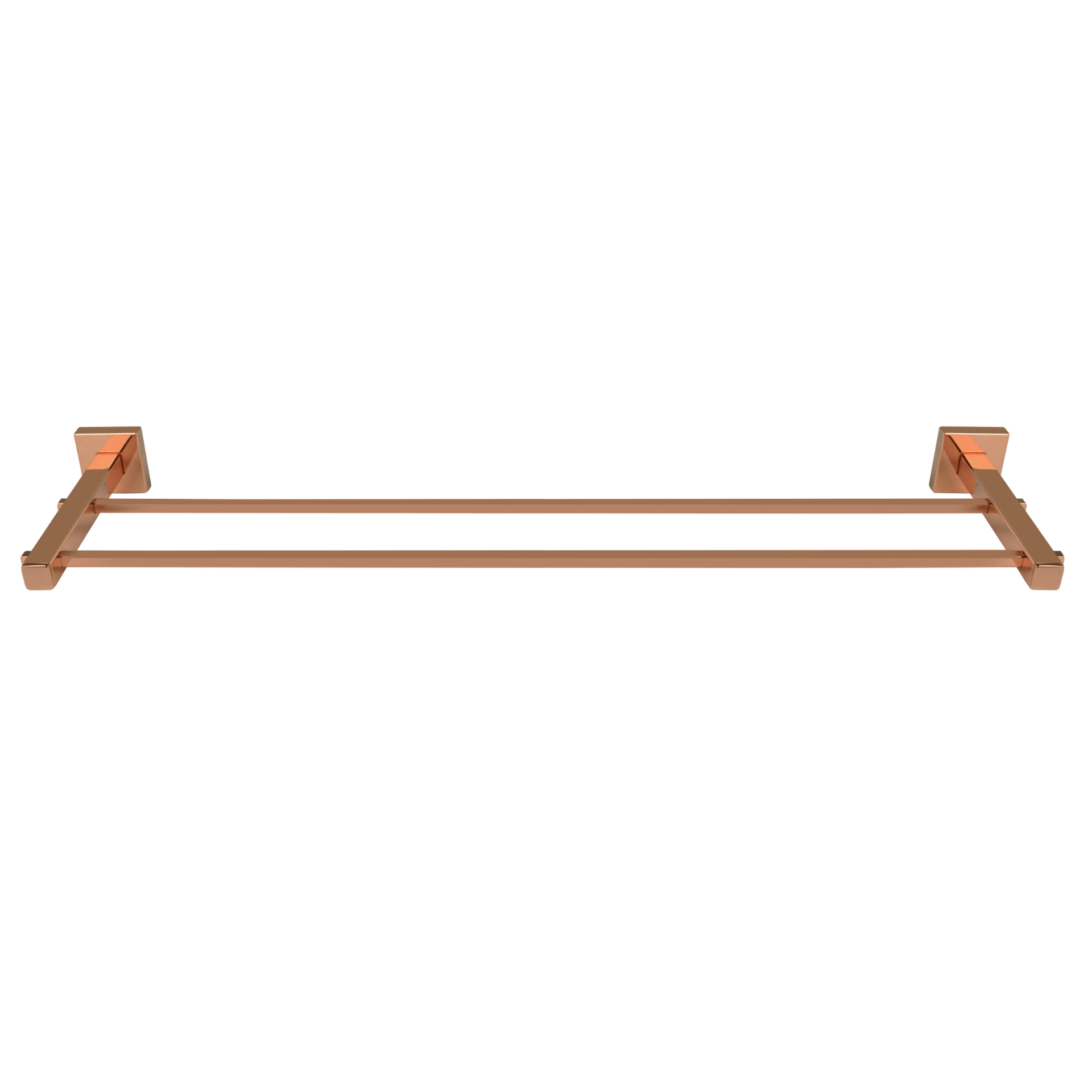 PORTA TOALHA DE BANHO DUPLO 62CM ROSE GOLD - LINHA SQUARE 