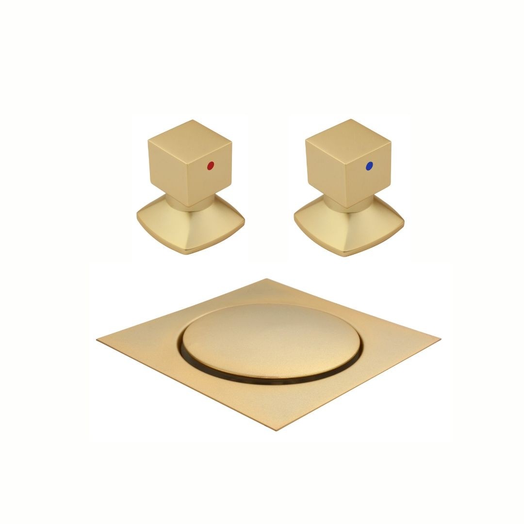 KIT DE ACESSÓRIOS PARA BANHEIRO OURO FOSCO