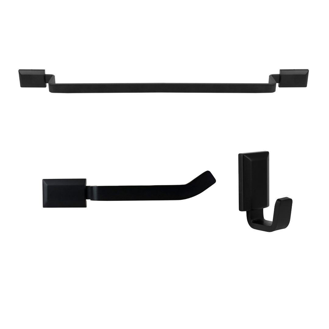 KIT DE ACESSÓRIOS PARA BANHEIRO CLASSIC BLACK