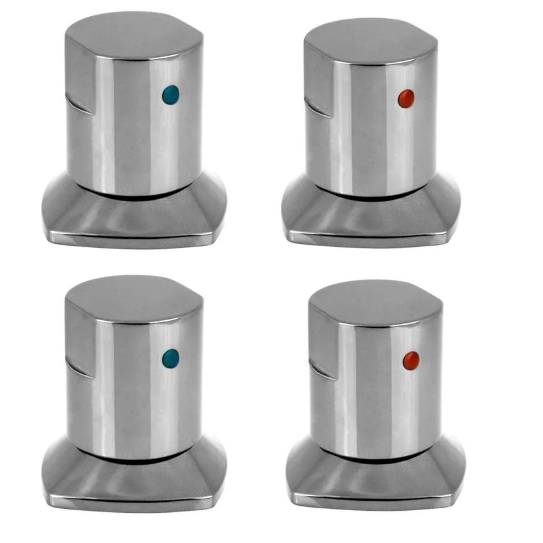 KIT 4 ACABAMENTOS PARA REGISTRO C44 ÁGUA QUENTE/ FRIA PREMIUM