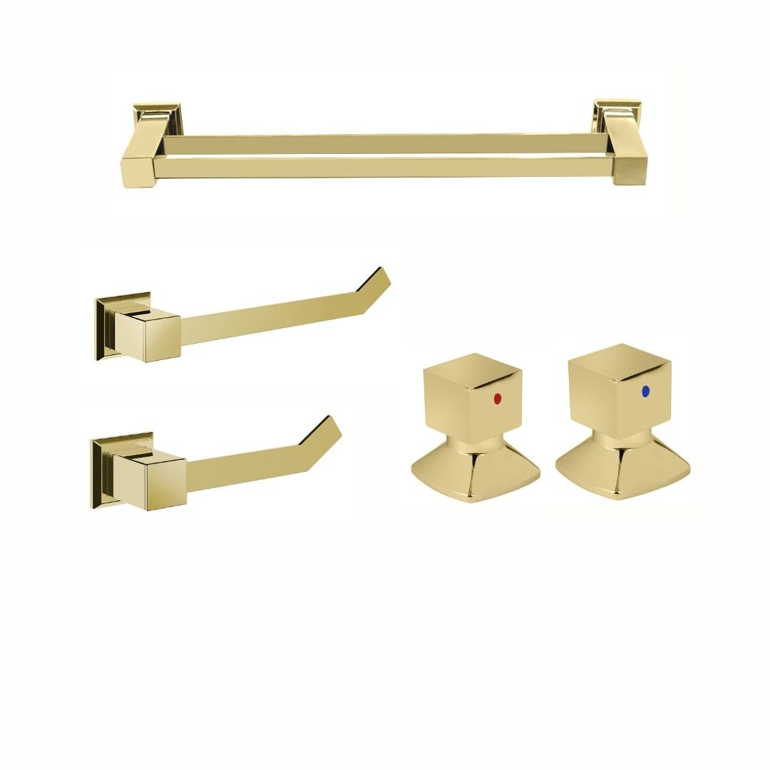 KIT DE ACESSÓRIOS PARA BANHEIRO GOLD
