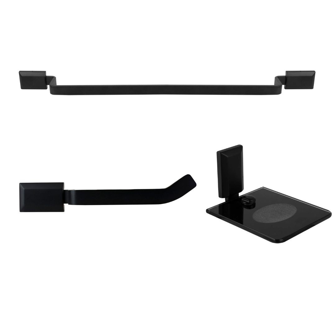 KIT DE ACESSÓRIOS PARA BANHEIRO CLASSIC BLACK