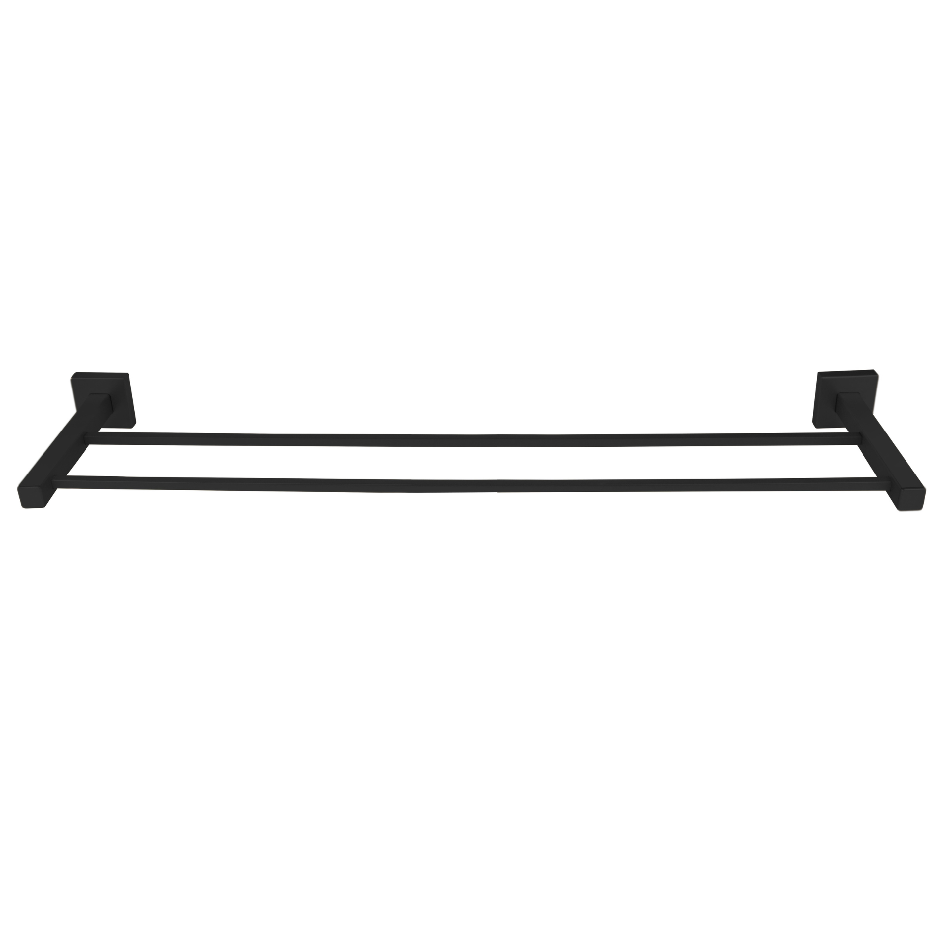 PORTA TOALHA DE BANHO DUPLO 62CM  SQUARE BLACK