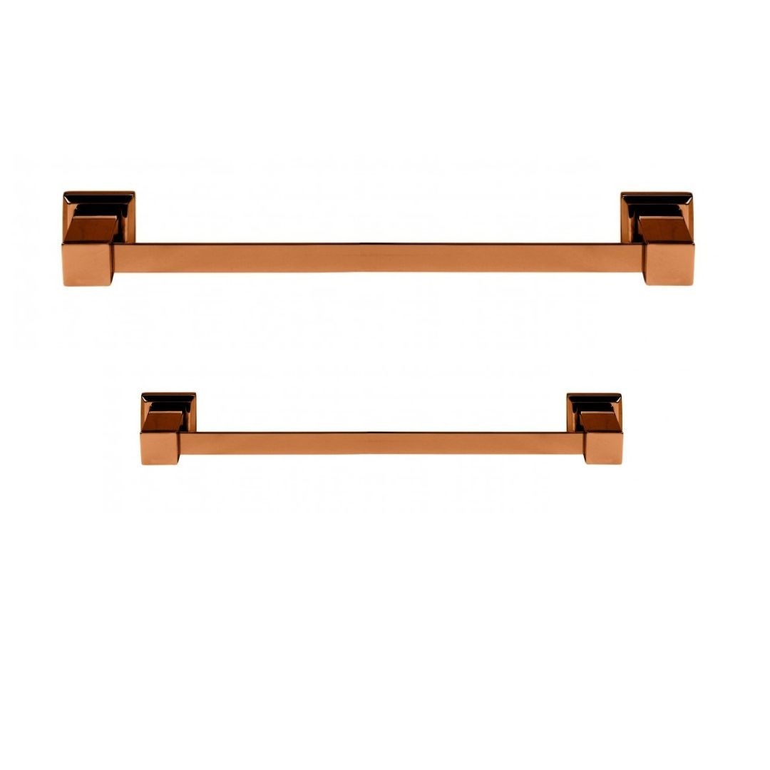 KIT PORTA TOALHA DE BANHO E ROSTO ROSE GOLD