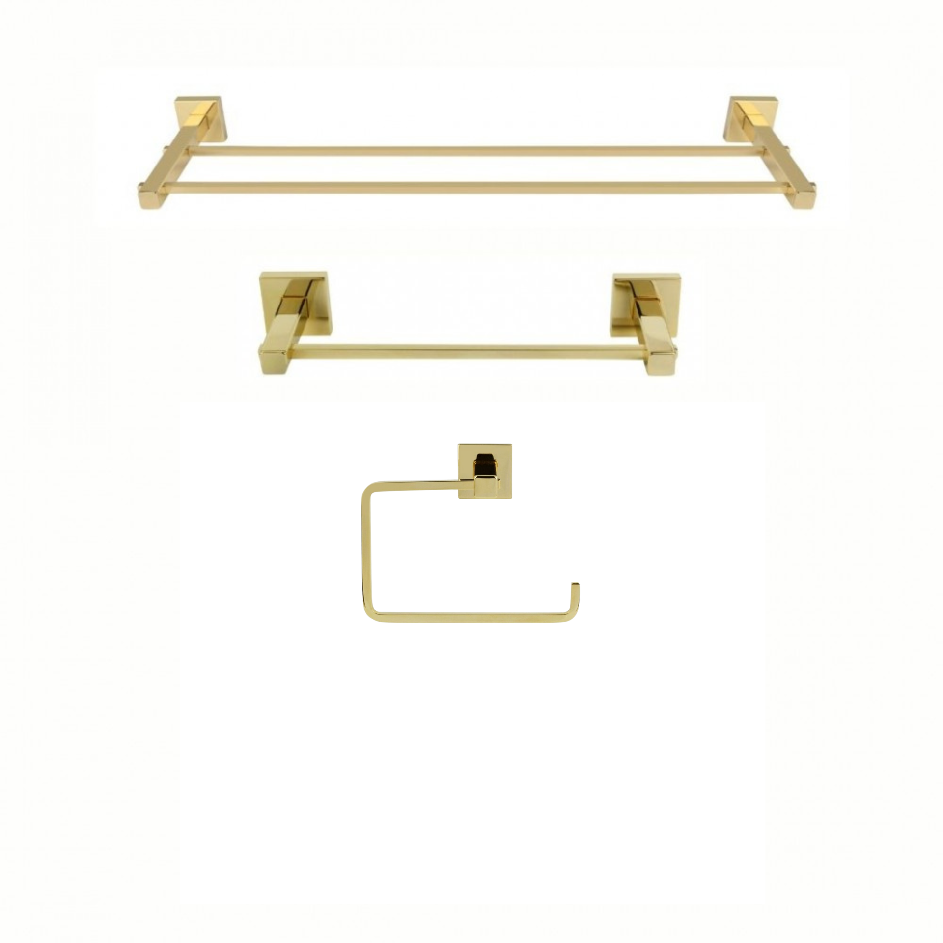 KIT DE ACESSÓRIOS PARA BANHEIRO SQUARE GOLD