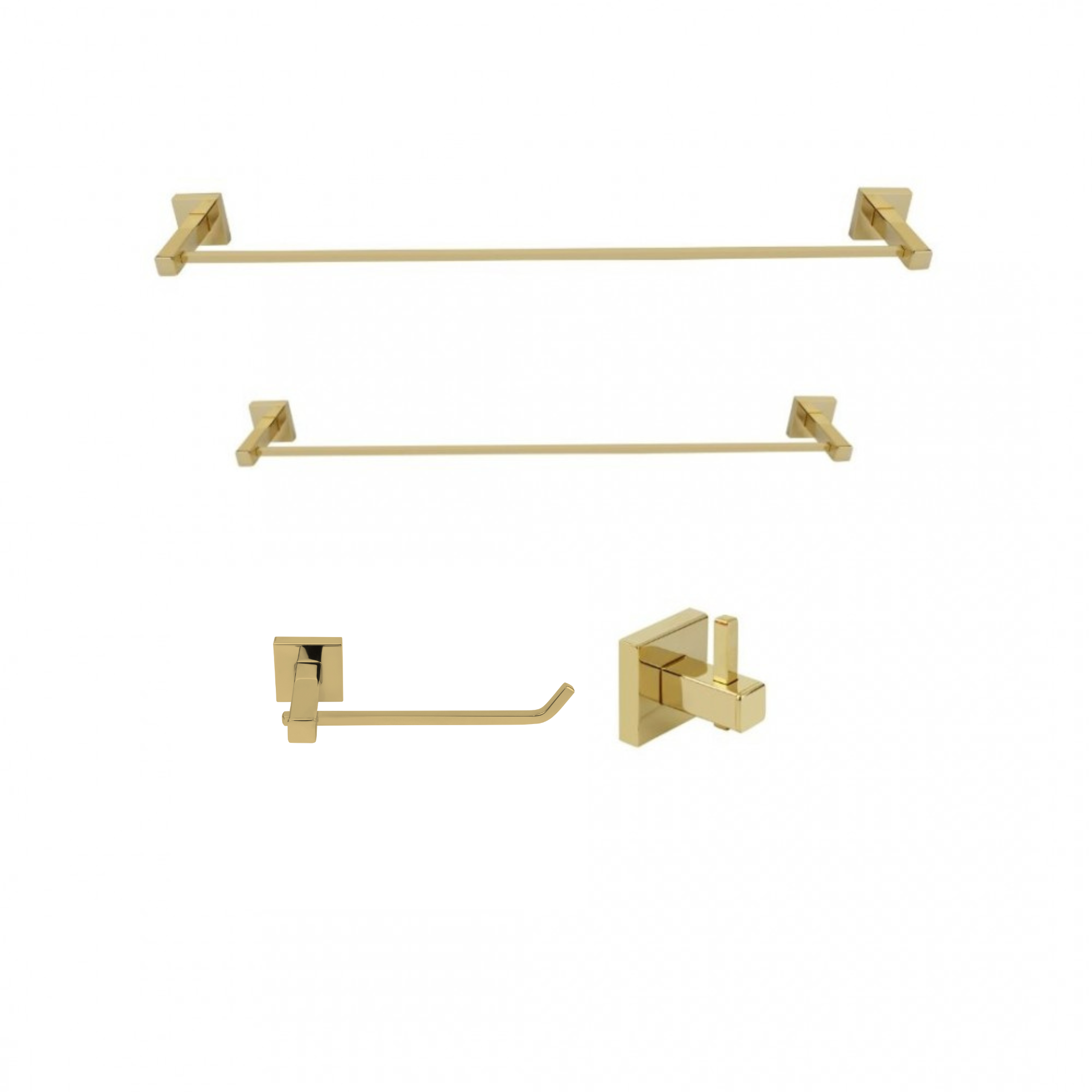 KIT DE ACESSÓRIOS PARA BANHEIRO SQUARE GOLD