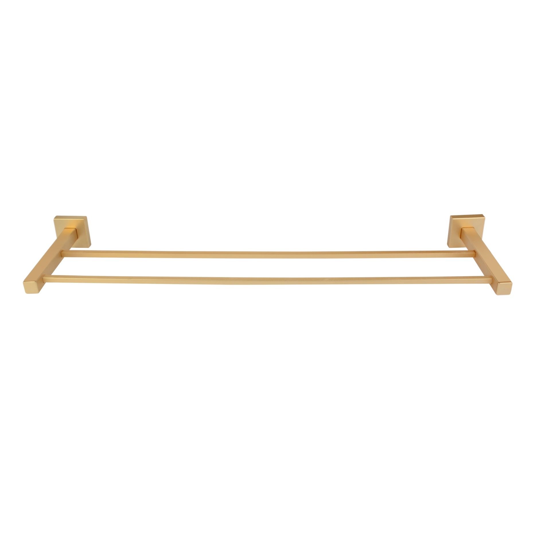 PORTA TOALHA DE BANHO DUPLO 51CM SQUARE OURO FOSCO