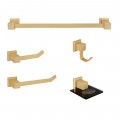 KIT DE ACESSÓRIOS PARA BANHEIRO 5 PEÇAS OURO FOSCO
