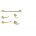 KIT DE ACESSÓRIOS PARA BANHEIRO 5 PEÇAS OURO FOSCO