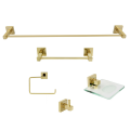 KIT DE ACESSÓRIOS PARA BANHEIRO 5 PEÇAS SQUARE GOLD